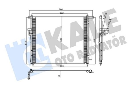 Радіатор кондиціонера (з осушувачем) Ford Ranger 2.2/3.2TDCi/2.5i 11- Kale 358230 (фото 1)