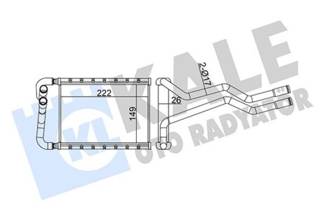 HYUNDAI Радіатор опалення SANTA FE II 2.0 06-, 2.7 06- Kale 358630