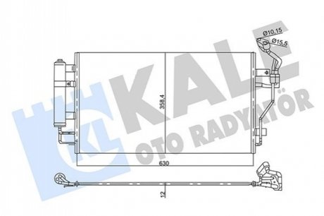 Радиатор кондиционера (с осушителем) Nissan Leaf 10- /NV200 14- Kale 358745 (фото 1)