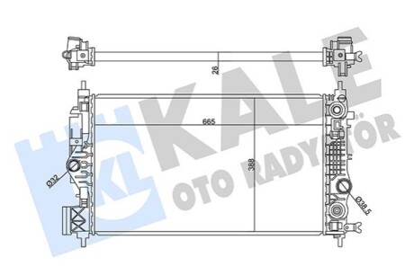 OPEL Радіатор охолодження двиг. ASTRA J 1.6 09-, INSIGNIA A 1.6 13- Kale 358945