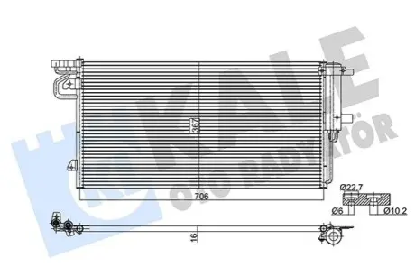 KALE FORD Радіатор кондиціонера (конденсатор) з осушувачем C-MAX II 1.5, 2.0 15-, FOCUS III 1.5, 2.0 14-, KUGA II 1.5, 2.0 14 Kale 361295 Купити в Україні