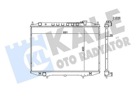 NISSAN Радіатор охолодження двиг. NAVARA 2.5 D 01-, PICK UP 2.5 02- Kale 362900 (фото 1)