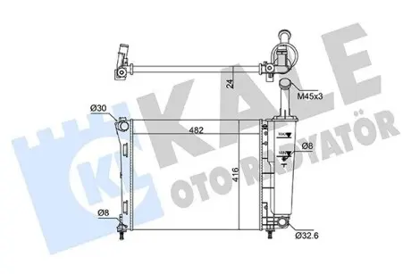FORD Радіатор системи охолодження двигуна KA 1.2 08-, FIAT Kale 363060 Купити в Україні