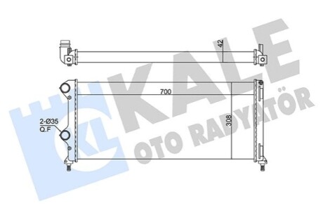 FIAT Радіатор охолодження двиг. DOBLO 1.9 JTD 01- Kale 363115 (фото 1)