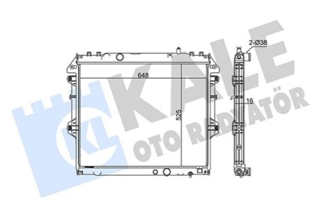 TOYOTA Радіатор охолодження Fortuner,Hilux VII 2.5/3.0 D-4D 04- Kale 366500 (фото 1)