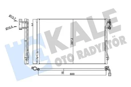 KALE BMW Радіатор кондиціонера (конденсатор) 1E81/87, 3 E90, X1 E84 Kale 376600 Купити в Україні