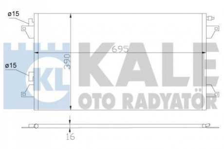 RENAULT радіатор кондиціонера Laguna I/II 99-,Vel Satis 02- Kale 382500
