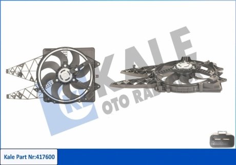 FIAT Вентилятор радиатора Grande Punto,Punto 1.3d/1.4 05- Kale 417600 (фото 1)