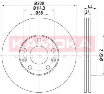 Гальмівні диски фарбовані передні 280mm KAMOKA 1031043 (фото 1)