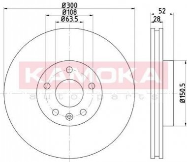 Тормозные диски FORD GALAXY 06-/MONDEO IV 07-/S-MAX 06-/VOLVO V70 III 07- KAMOKA 1031086 (фото 1)