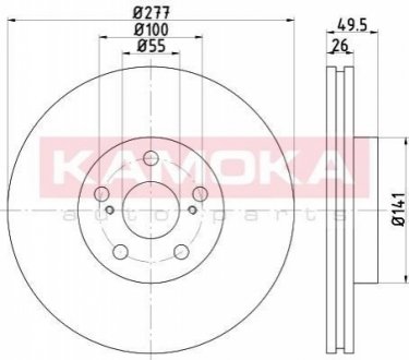 Гальмівні диски TOYOTA AVENSIS T25 04- KAMOKA 1031130 (фото 1)