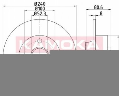 Тормозные диски с подшипником крашеные RENAULT CLIO III 05-/MEGANE II 03-/MODUS 04-/THALIA II 08- KAMOKA 1031135 (фото 1)