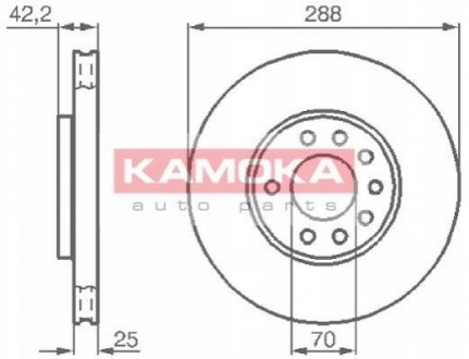 Гальмівний диск KAMOKA 1031620 (фото 1)