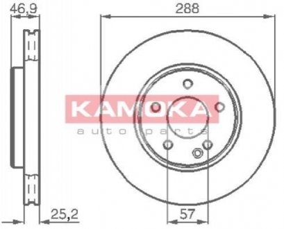 Тормозной диск KAMOKA 1031634 (фото 1)