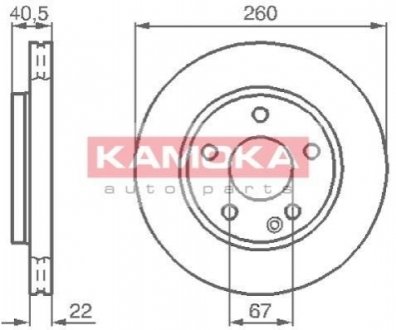 Гальмівні диски MERCEDES KLASA A (W168) 97-04 KAMOKA 1032070