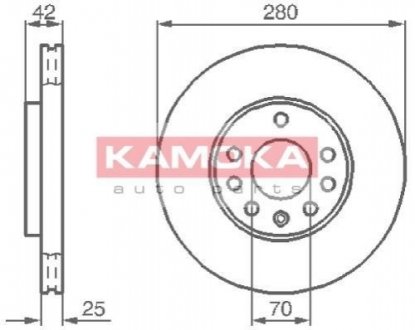 Тормозные диски OPEL ASTRA II/III (G/H) 98-/ZAFIRA 98- KAMOKA 1032082 (фото 1)