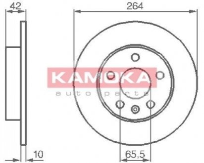 Тормозные диски OPEL ASTRA G 95-05/ASTRA H 04- KAMOKA 1032088 (фото 1)
