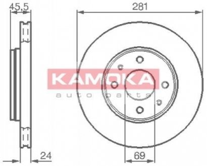 Гальмівні диски MITSUBISHI CARISMA 00-06/VOLVO S40/V40 95-03 KAMOKA 1032136 (фото 1)