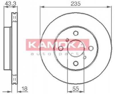 Гальмівні диски TOYOTA YARIS I 99- KAMOKA 1032168 (фото 1)