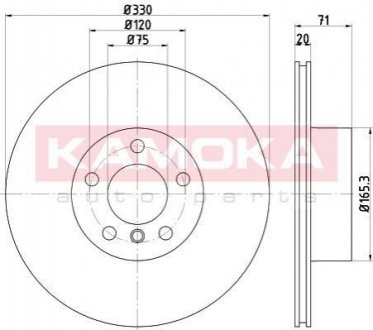 Гальмiвнi диски BMW X3 (F25) 10-/X4 (F26) 14- KAMOKA 103220