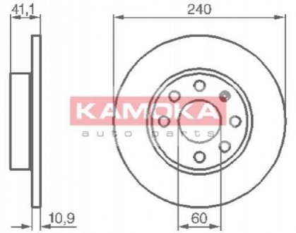 Гальмівні диски OPEL CORSA C 00- KAMOKA 1032258 (фото 1)