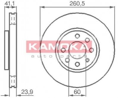 Тормозной диск KAMOKA 1032262 (фото 1)