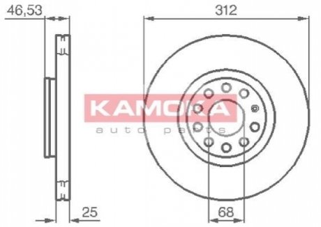 Тормозной диск KAMOKA 1032312 (фото 1)