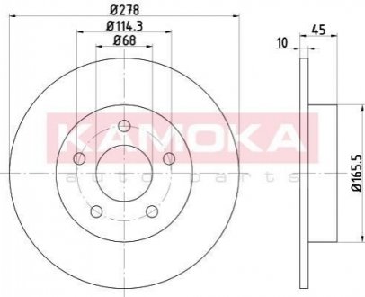 Тормозной диск KAMOKA 1032766 (фото 1)