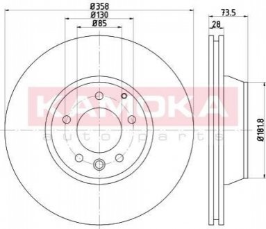 Тормозные диски AUDI Q7 06-/PORSCHE CAYENNE 02-/VW TOUAREG 03- KAMOKA 103277 (фото 1)