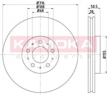 Тормозной диск KAMOKA 1032852 (фото 1)