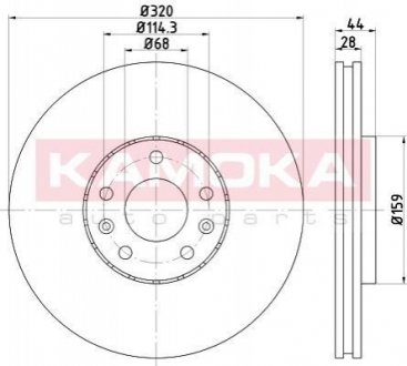 Тормозные диски RENAULT GRAND SCENIC III 09-/LAGUNA III 08-/SCENIC III 09- KAMOKA 1033454 (фото 1)