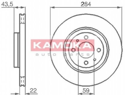 Тормозные диски FIAT BRAVA/O 96-01/DOBLO 01-/MAREA 98- KAMOKA 103440 (фото 1)