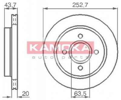 Тормозной диск KAMOKA 103958 (фото 1)