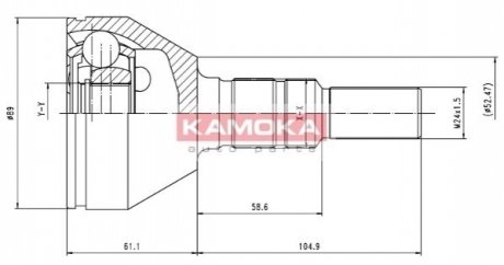 Шарнирный набор, приводной вал - (1603233, 71740557, 93173409) KAMOKA 6035