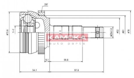 Кулак поворотний OPEL COMBO/ CORSA C 1.4-1.7Di/ DTi 00- +ABS (під пильник d74mm) KAMOKA 6036 (фото 1)