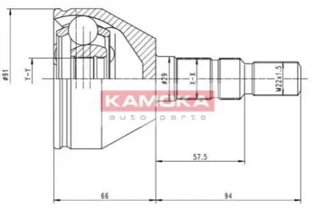 Шарнирный набор, приводной вал KAMOKA 6037 Купить в Украине