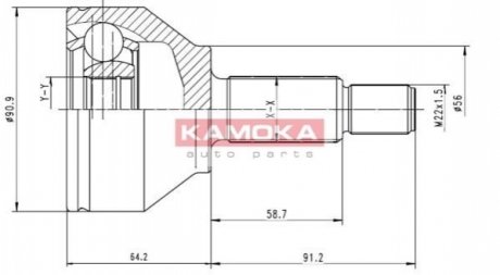 Шарнирный набор, приводной вал - (1S7W3B413DA, 235290201) KAMOKA 6040 (фото 1)