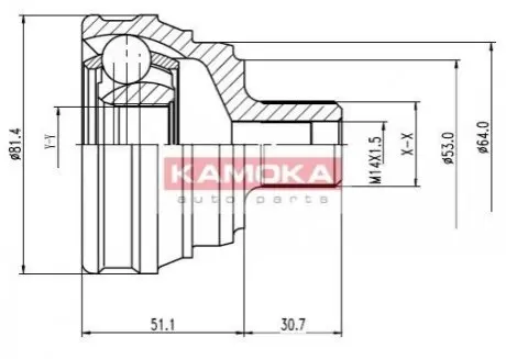 Шарнірний набір, привідний вал KAMOKA 6206