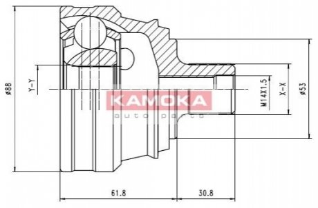 Шарнирный набор, приводной вал - (893498099H, 893498099F) KAMOKA 6276