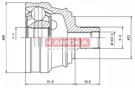 ШРКШ (зовнішній) Audi 80 87-96 (33x30x88x45T) (+ABS) KAMOKA 6276 Купити в Україні