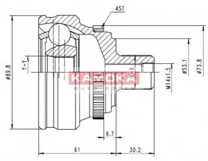 ШРКШ (зовнішній) Audi 80 87-96 (33x30x93x45T) (+ABS) KAMOKA 6278 Купити в Україні