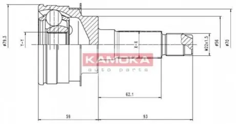 ШРКШ (зовнішній) Mazda 323 IV/V 1.8 i 89-98 (26x22x153mm)(к-кт) KAMOKA 6476