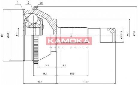 Шарнірний набір CITROEN/FIAT/PEUGEOT,CN KAMOKA 6506