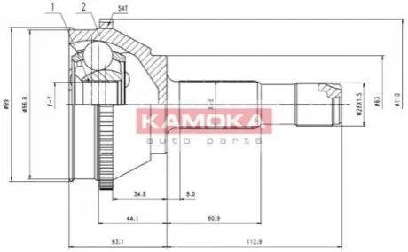 Шарнирный набор CITROEN/FIAT/PEUGEOT,CN KAMOKA 6506 Купить в Украине