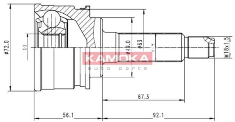 Шарнирный набор, приводной вал KAMOKA 6562