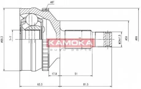 Шарнирный набор, приводной вал KAMOKA 6576 Купить в Украине