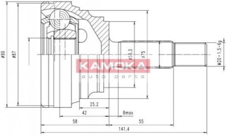 Шарнирный набор, приводной вал KAMOKA 6600