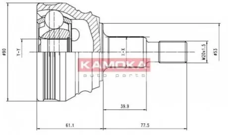 ШРКШ (зовнішній) VW Passat 91-98 /Golf IV 97-06 (36x30x138,5) KAMOKA 6680 Купити в Україні