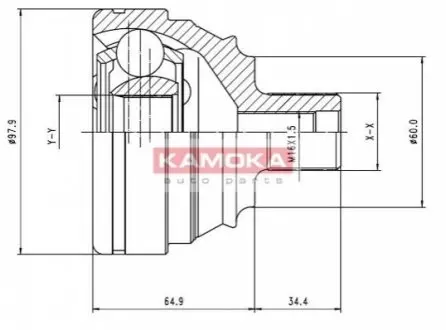ШРКШ (зовнішній) VW T4 1.9-2.5TDI 94- (38x27x99.5) KAMOKA 6738 Купити в Україні