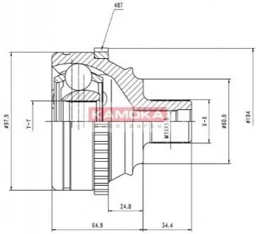 ШРКШ (зовнішній) VW T4 1.9/2.5TDI 94- (38x27x99.5x48T) (+ABS) (пом'ята упаковка) KAMOKA 6740 Купити в Україні